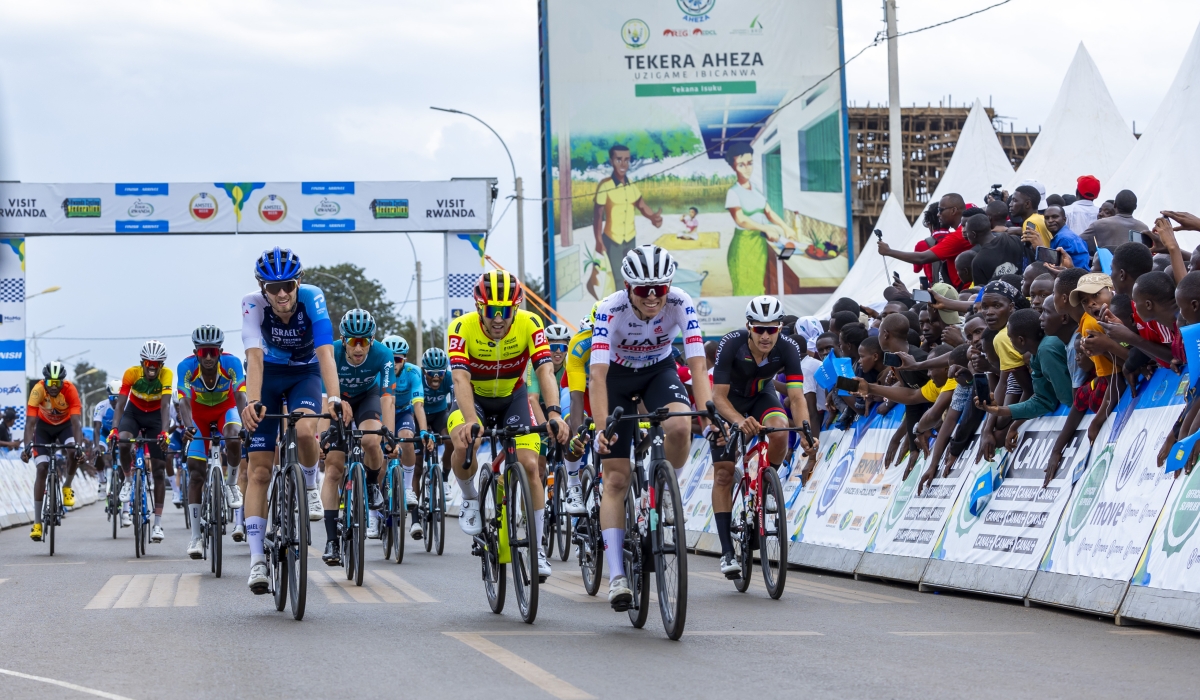 A peloton of riders heading to Kayonza during Saturday&#039;s Stage 7, the longest of the entire race. Tour du Rwanda 2024 cost over Rwf1.2 billion-Photo by Olivier Mugwiza