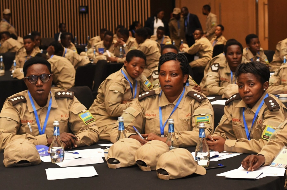 Rwanda Correctional Service (RCS) female personnel during a meeting on Wednesday, February 28. RCS has acknowledged the need for more female prison warders to address specific needs of incarcerated women. COURTESY