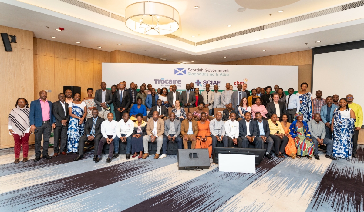 SCIAF and consortium partners Trócaire, CBM UK and five Rwandan partners supported by the Scottish Government during the launch of the Climate Justice Programme at Kigali Marriott Hotel, on February 2024. Photos: Courtesy/ Trócaire Rwanda.