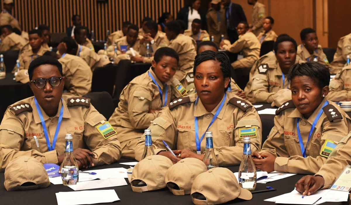 Rwanda Correctional Service (RCS) female personnel during a meeting on Wednesday, February 28. RCS has acknowledged the need for more female prison warders to address specific needs of incarcerated women. COURTESY