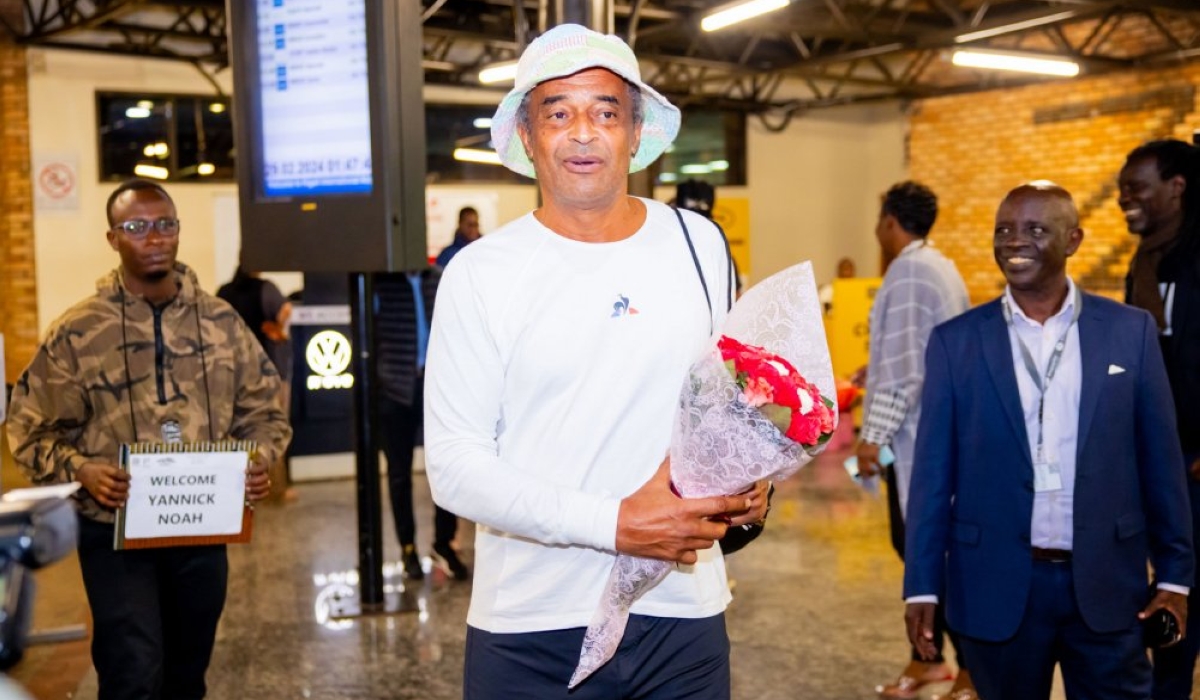 Retired French Tennis star Yannick Noah is in Rwanda for the ATP Challenger 50 Tour.Photo by Igihe