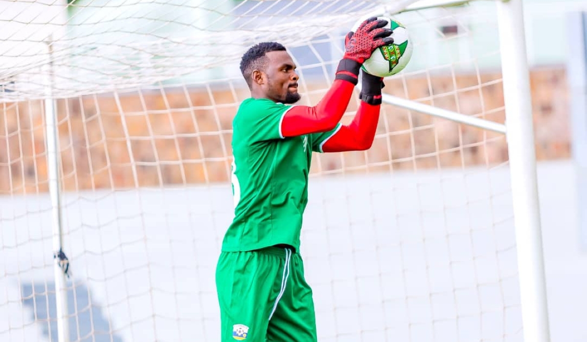 Musanze FC’s stopper Gad Muhawenayo in action during a training session. The 25 year old goalkeeper is among emerging stoppers in the ongoing 202324 Primus National League.