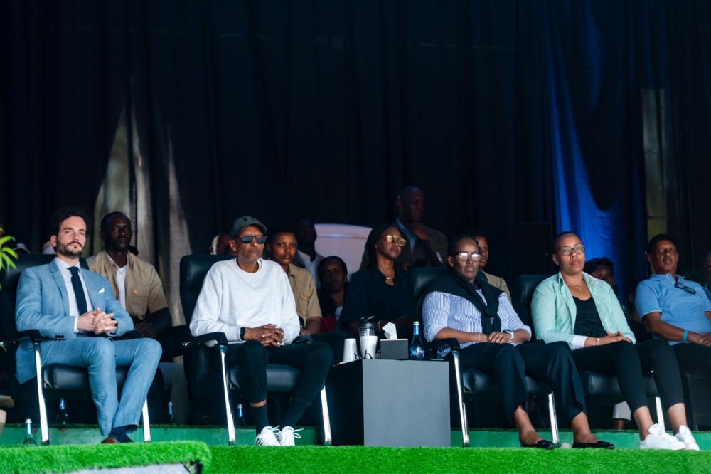 President Paul Kagame and First Lady watched the final of  of the Rwanda Challenger 50 Tour tournament on Saturday, March 2. Courtesy