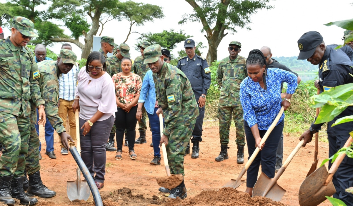 Gen. Mubarakh Muganga, the Chief of Defence Staff of RDF, and other officials launch the programme.The project has a capacity to serve more than 9,000 residents.