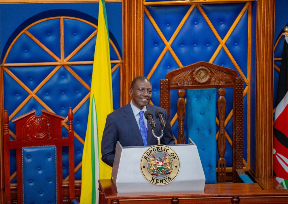 President William Ruto delivers his remarks during Special Sitting of the East African Legislative Assembly (EALA), in Nairobi, Kenya on Tuesday, March 5. Courtesy