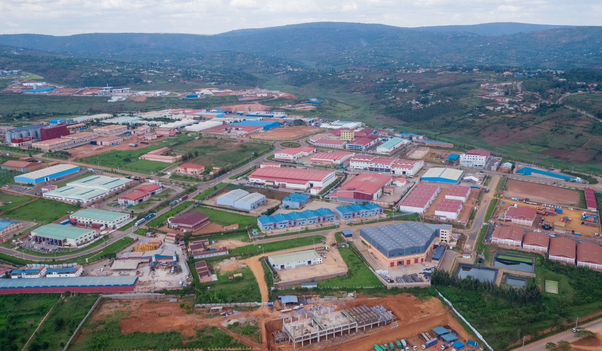 The aerial view of Kigali Special Economic Zone in Gasabo District. Members of Parliament  have raised concerns that buffer zones around six industrial parks are not respected. File