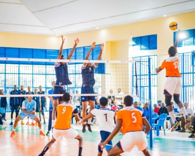 Gisagara VC face Police VC during a past game. Gisagara, APR and Police will represent Rwanda in the men’s African Club Championships due in Cairo, Egypt, from April 14-23.