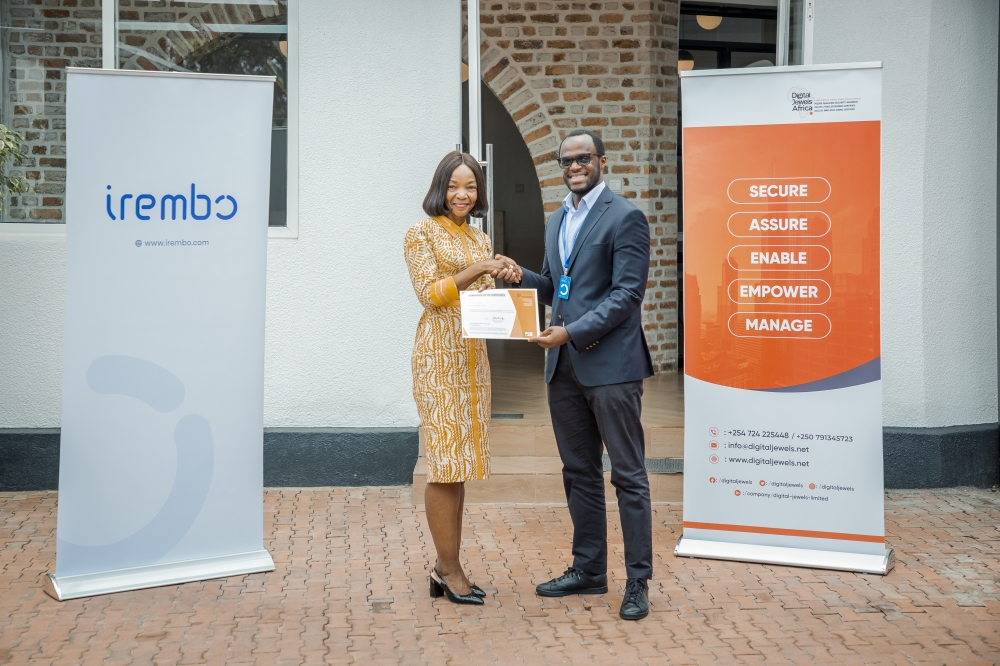 Adedoyin-Odunfa, CEO of Digital Jewels, and Israel Bimpe, the Chief Executive Officer of Irembo.