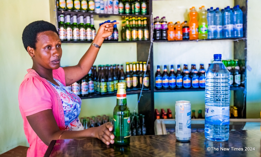 Jacqueline Niyonzima, a Burundian refugee, during the interview at her Imararungu Bar-Resto. All photos: Craish Bahizi