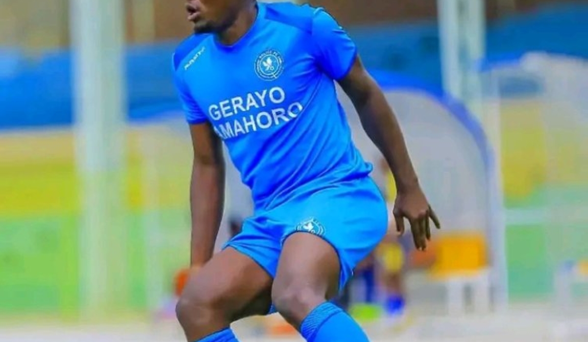 Police FC goal scorer Muhadjiri Hakizimana during the 2-1 league match against Gasogi United at Kigali Pele Stadium on Sunday, March 10. COURTESY