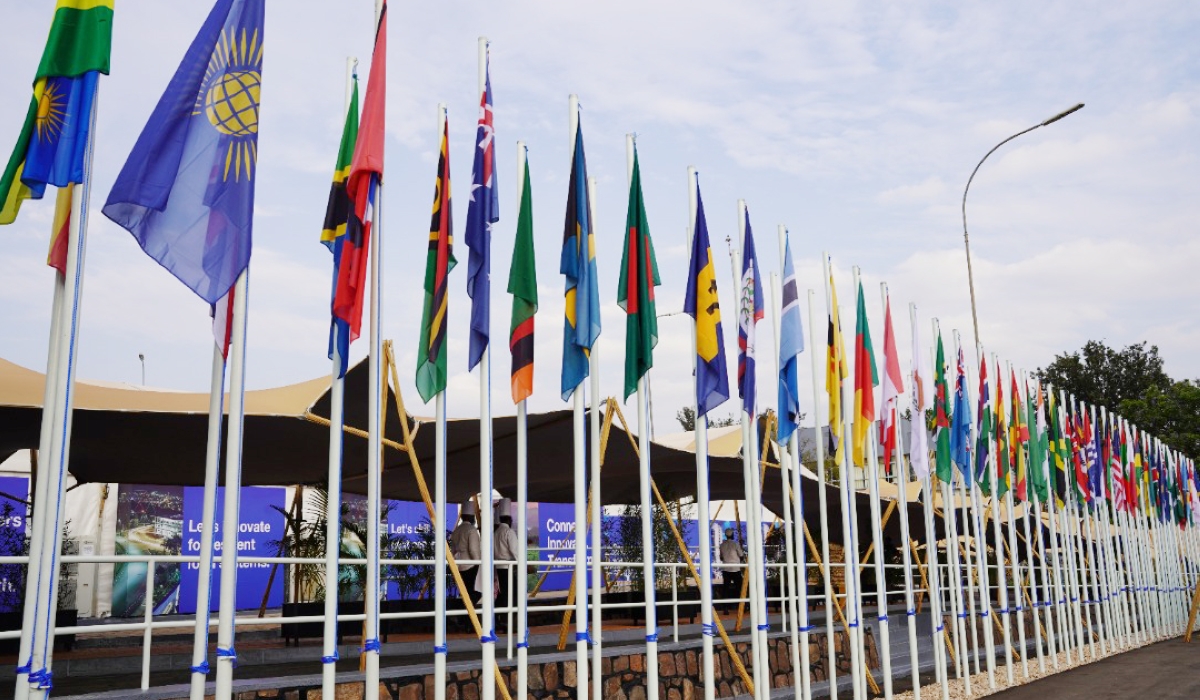 Flags of the Commonwealth member states hoisted in Kigali during the CHOGM in June 2022. Rwandans are partaking in the annual observance of Commonwealth Day. Photo by Craish BAHIZI