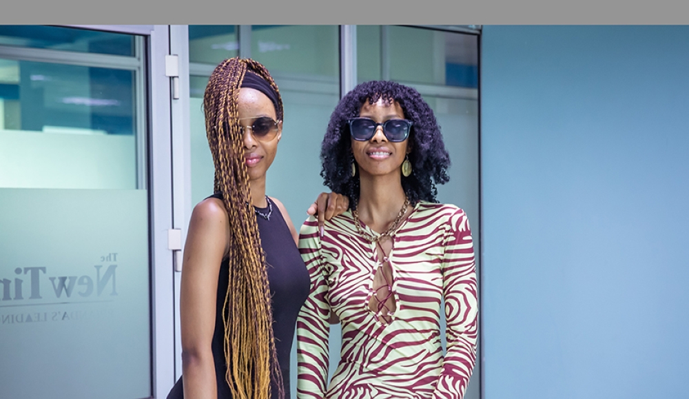 Shakira Butoya (L) and Jennifer Bukuru during an interview with The New Times. The duo make up J-Sha. Photos by Willy Mucyo.