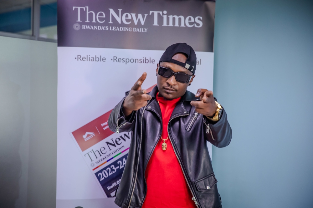 Rwandan music star Platini after the interview on Wednesday, March 13. Photo by Willy Mucyo