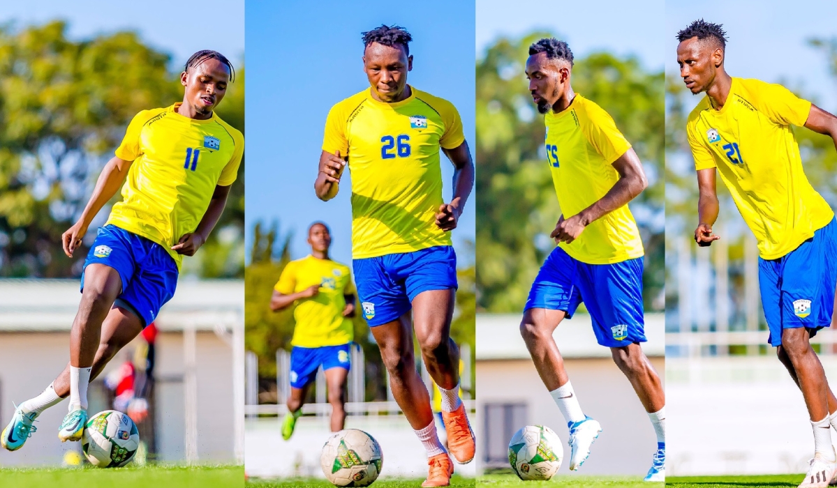 Rayon Sports players in Amavubi training session.Kevin Muhire, Aimable Nsabimana, Hakim Bugingo  and midfielder Roger Kanamugire. Courtesy