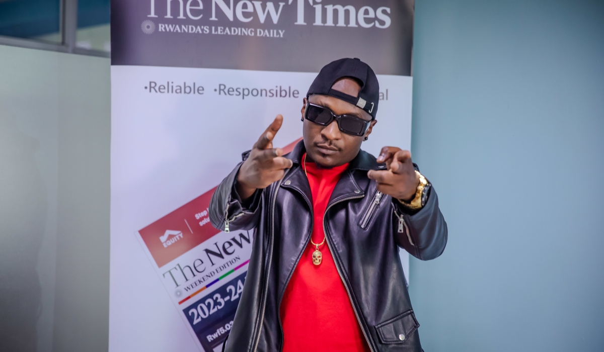 Rwandan music star Platini after the interview on Wednesday, March 13. Photo by Willy Mucyo