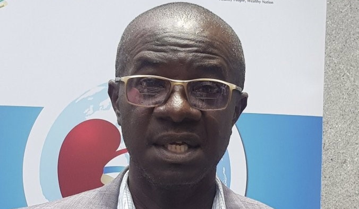 Karangwa Martin, a beneficiary of kidney translplant speaking to journalists in Kigali on March 14. Courtesy