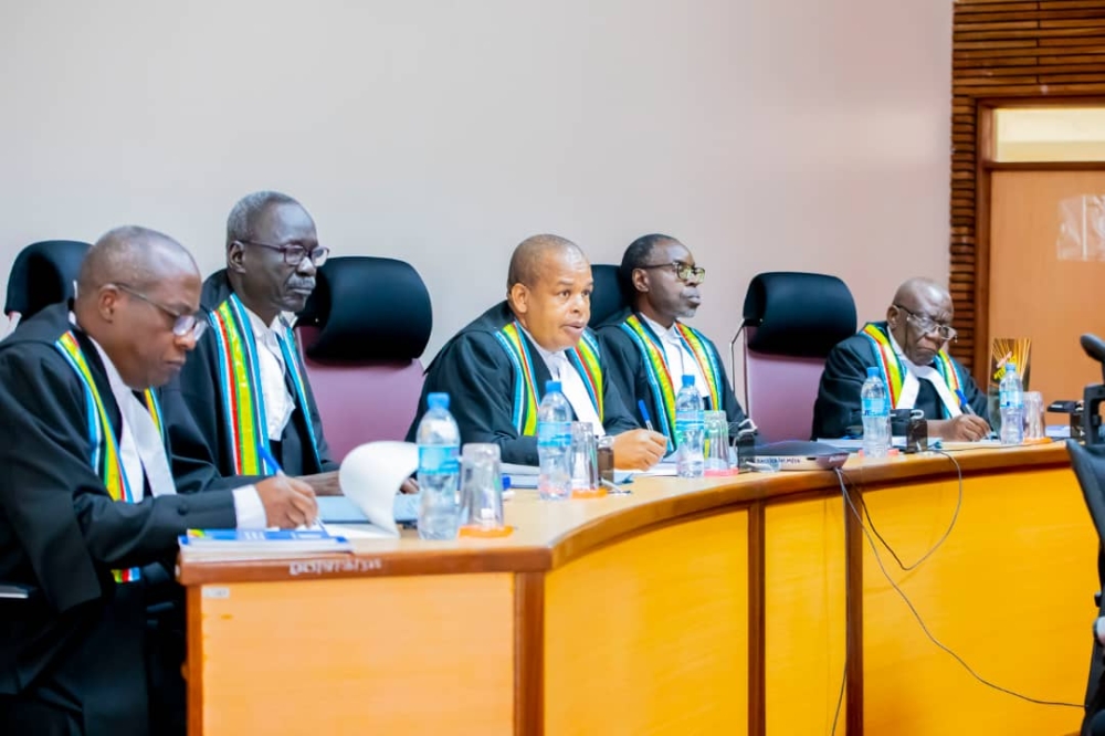 A bench of EACJ judges during a session that resolved to dismiss Rurangwa&#039;s lawsuit. Courtesy