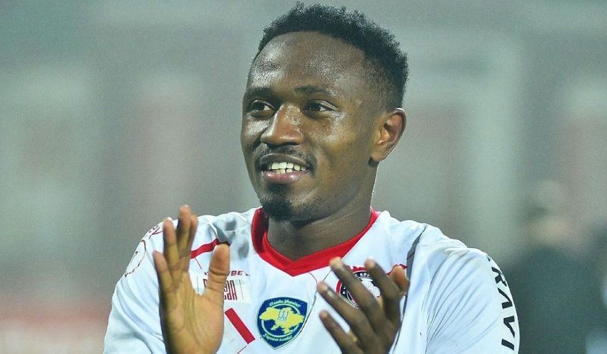 Bizimana celebrates his goal against Kolos Kovalivka.