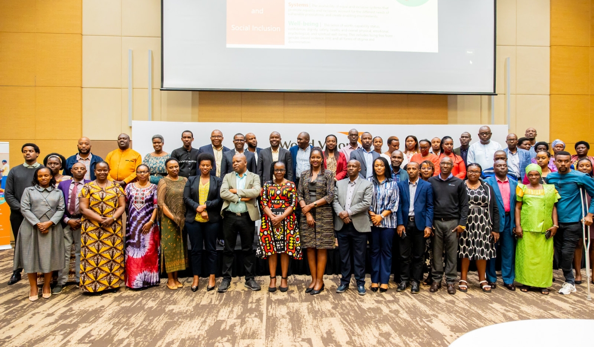 Officials and delegates pose a photo at the meeting at Kigali Convention Center on Friday, March 15