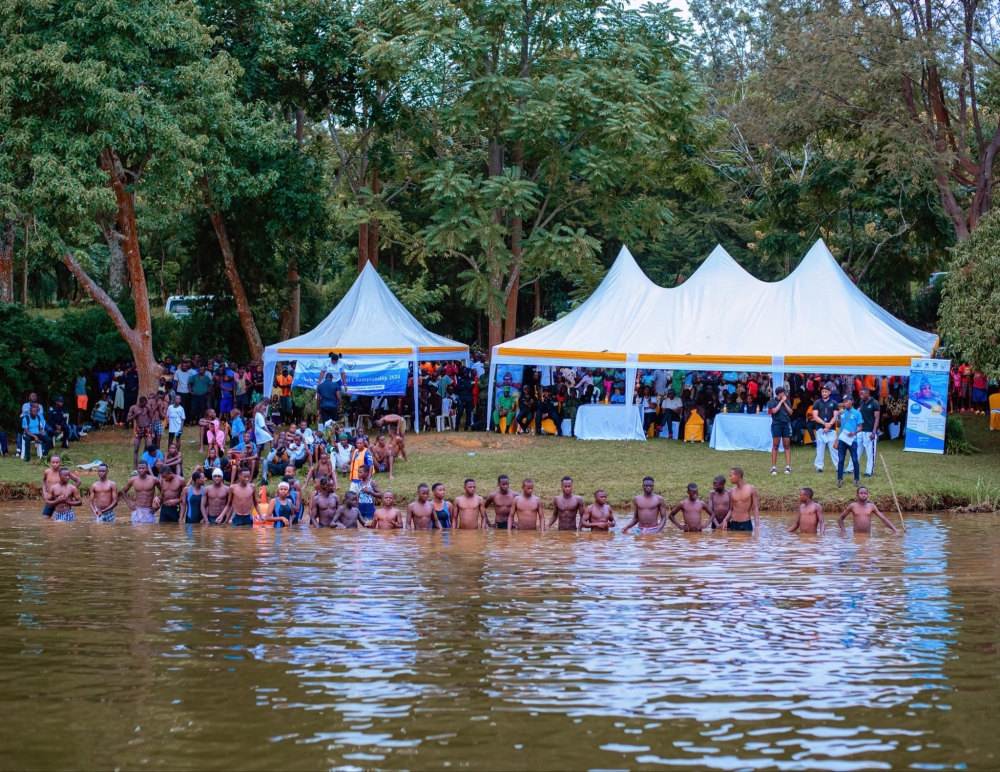 Lake Muhazi in Rwamagana district hosted the Open Water swimming championships on Saturday. courtesy
