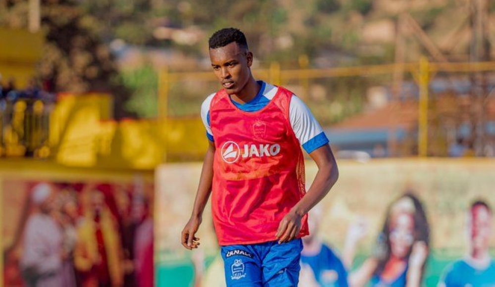 Rayon Sports striker, Prince Rudasingwa during a training session on Tuesday, March 19. Rudasingwa has started training after one month injury layoff.  Courtesy