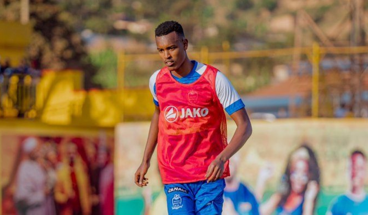 Rayon Sports striker, Prince Rudasingwa during a training session on Tuesday, March 19. Rudasingwa has started training after one month injury layoff.  Courtesy