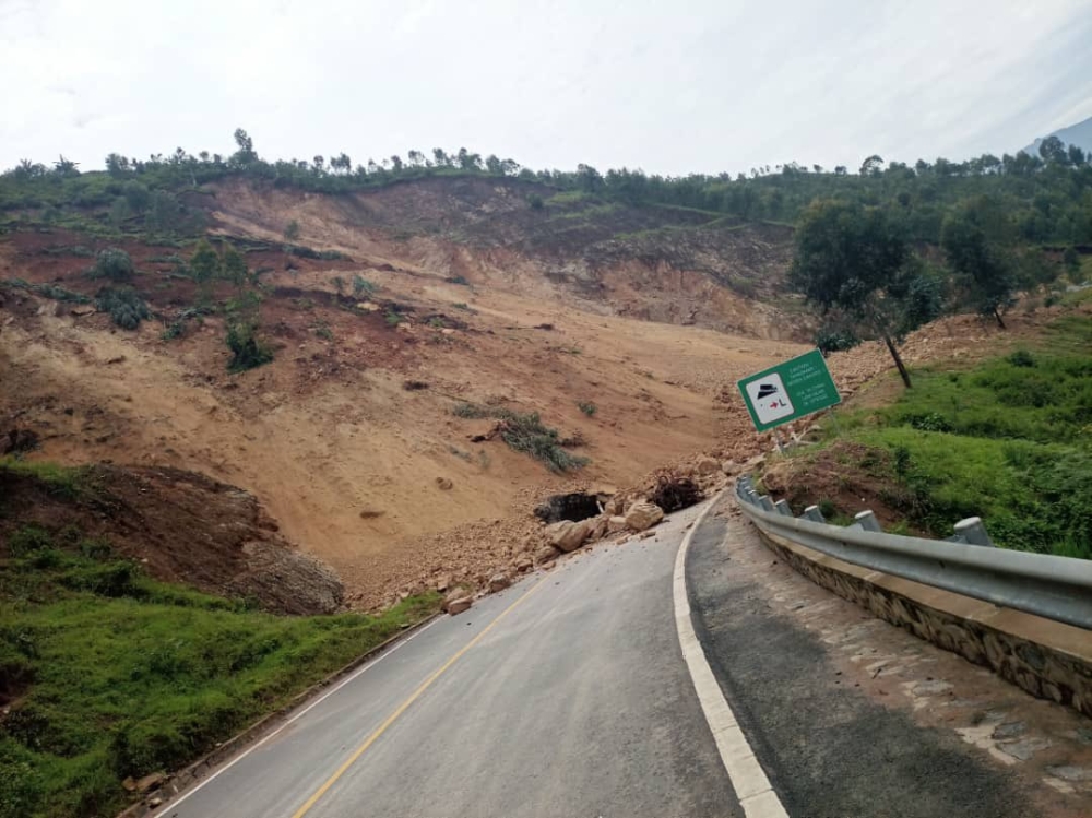 One of landslide incidents that took place in Karongi in February. The heightened surveillance follows three significant landslides that occurred in Kamonyi, Karongi, and Rusizi Districts in February .Courtesy