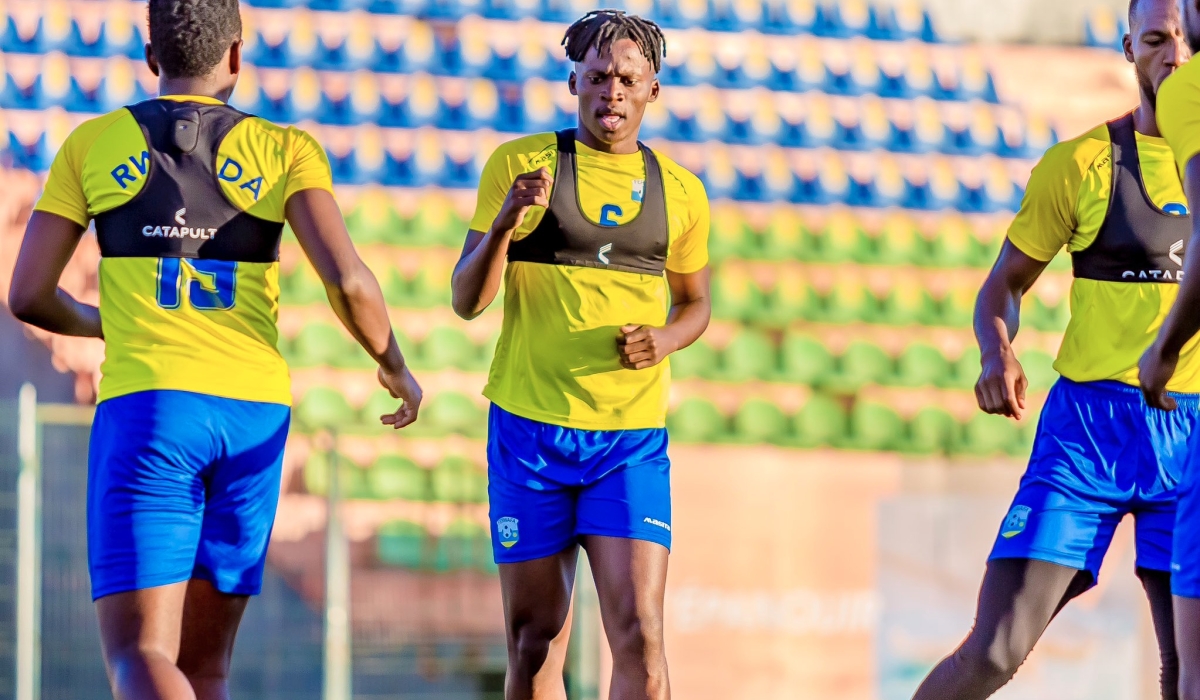 National football team players during a training session ahead of  a friendly match against Madagascar team in Antananarivo. Courtesy