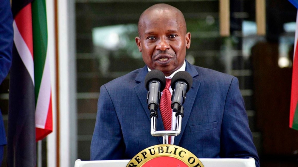 Kenya’s Cabinet Secretary of Interior and Administration of National Government Prof Kithure Kindiki speaking during a past press interview. PHOTO _ FRANCIS NDERITU _ NMG