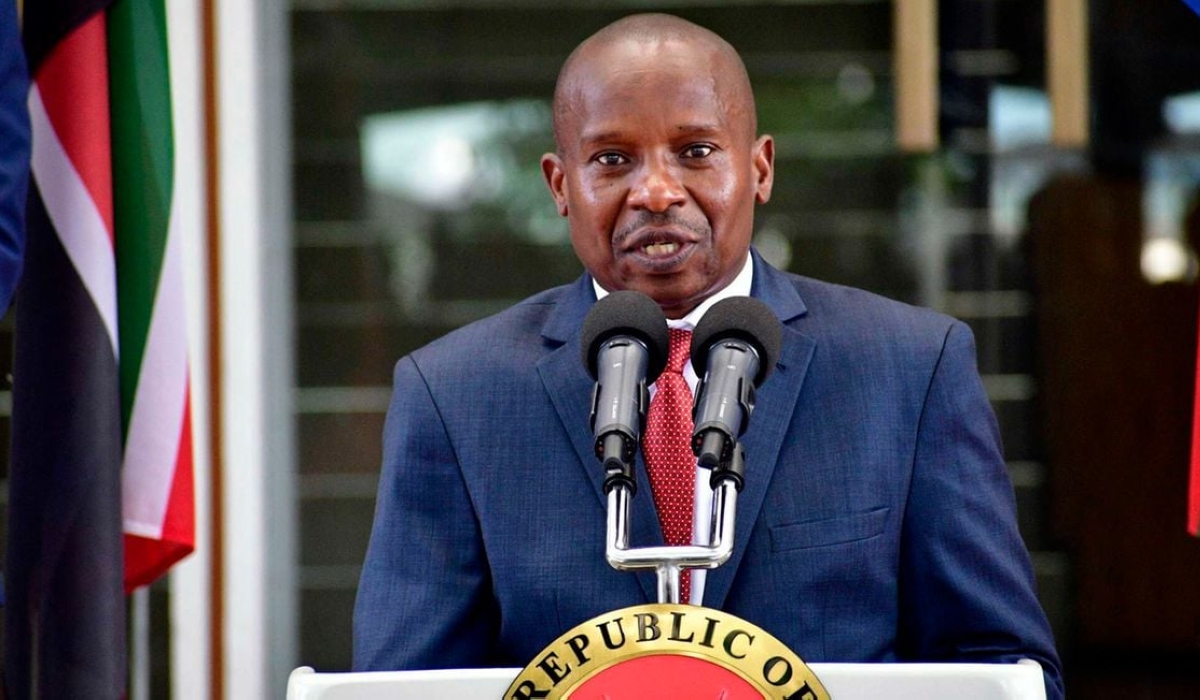 Kenya’s Cabinet Secretary of Interior and Administration of National Government Prof Kithure Kindiki speaking during a past press interview. PHOTO _ FRANCIS NDERITU _ NMG