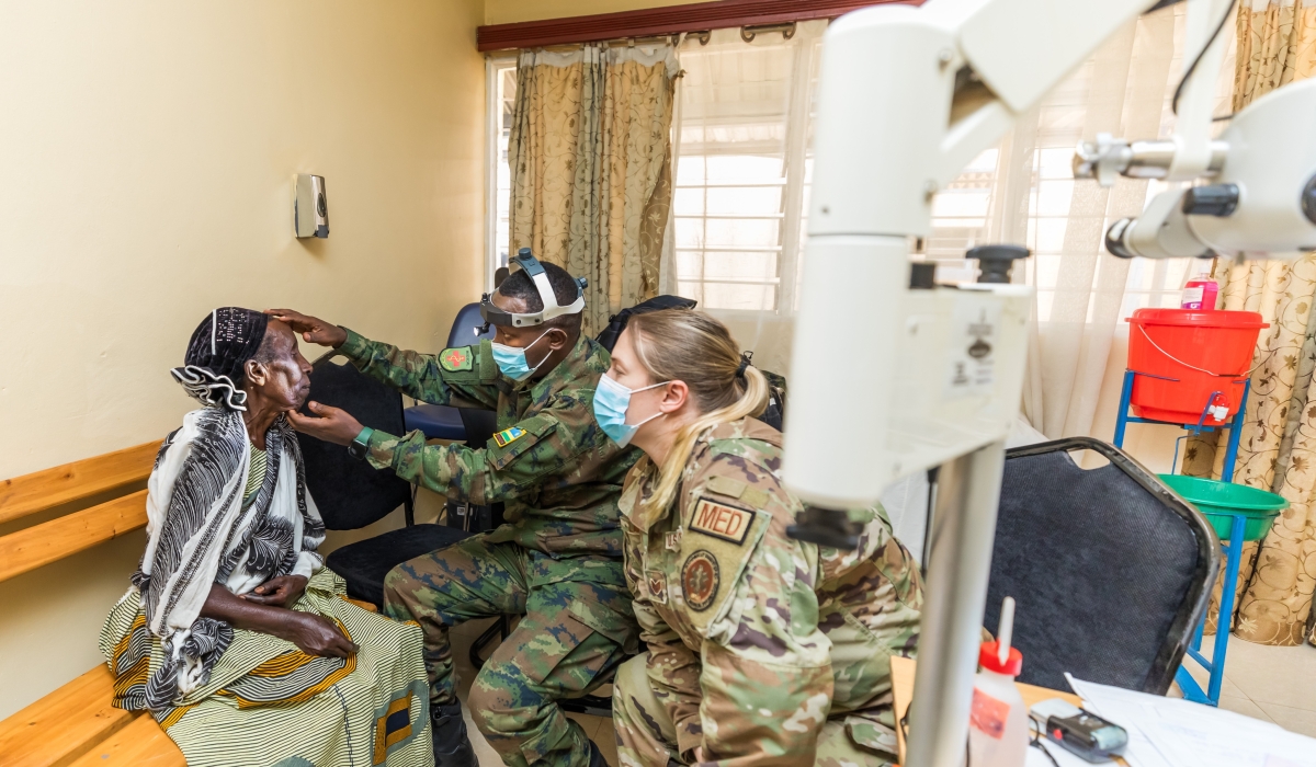 Rwanda Defence Force (RDF), in collaboration with the United States Africa Command (USAFRICOM) and the Nebraska National Guard (NENG), during a joint medical outreach services in Rwamagana. Courtesy