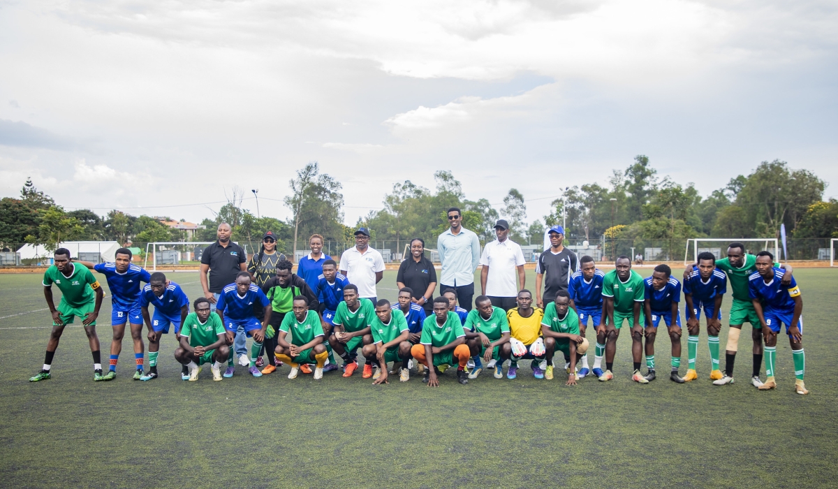 Officials joined players for a group photo during the launch of RP&#039;s the first annual inter-college sports competitions.