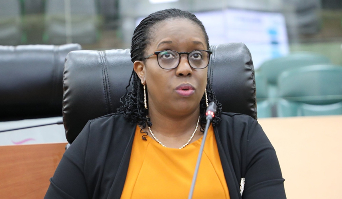 Beata Habyarimana, the Chief Executive Officer of Bank of Kigali Group speaks at a past event. BK Group Plc, the parent company of Bank of Kigali Plc, announced Thursday, that it registered a 25 per cent annual increase in net profit, reaching Rwf74.8 billion in 2023.