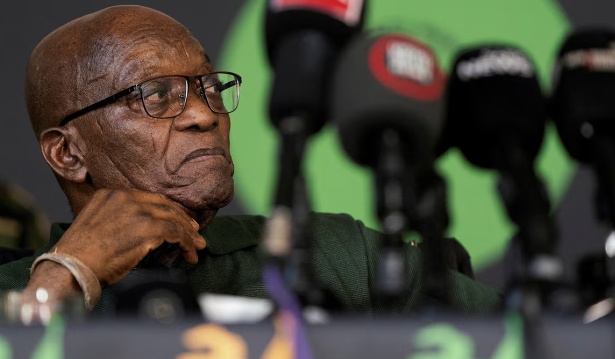 Former South African president Jacob Zuma looks on during a press conference where he speaks about his political future in Orlando East, Soweto in Johannesburg, South Africa on December 16, 2023. PHOTO _ REUTERS