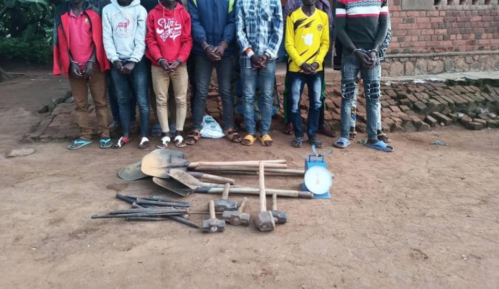 Some of the suspected minerals thieves arrested during the operations against illegal mineral dealers. Courtesy