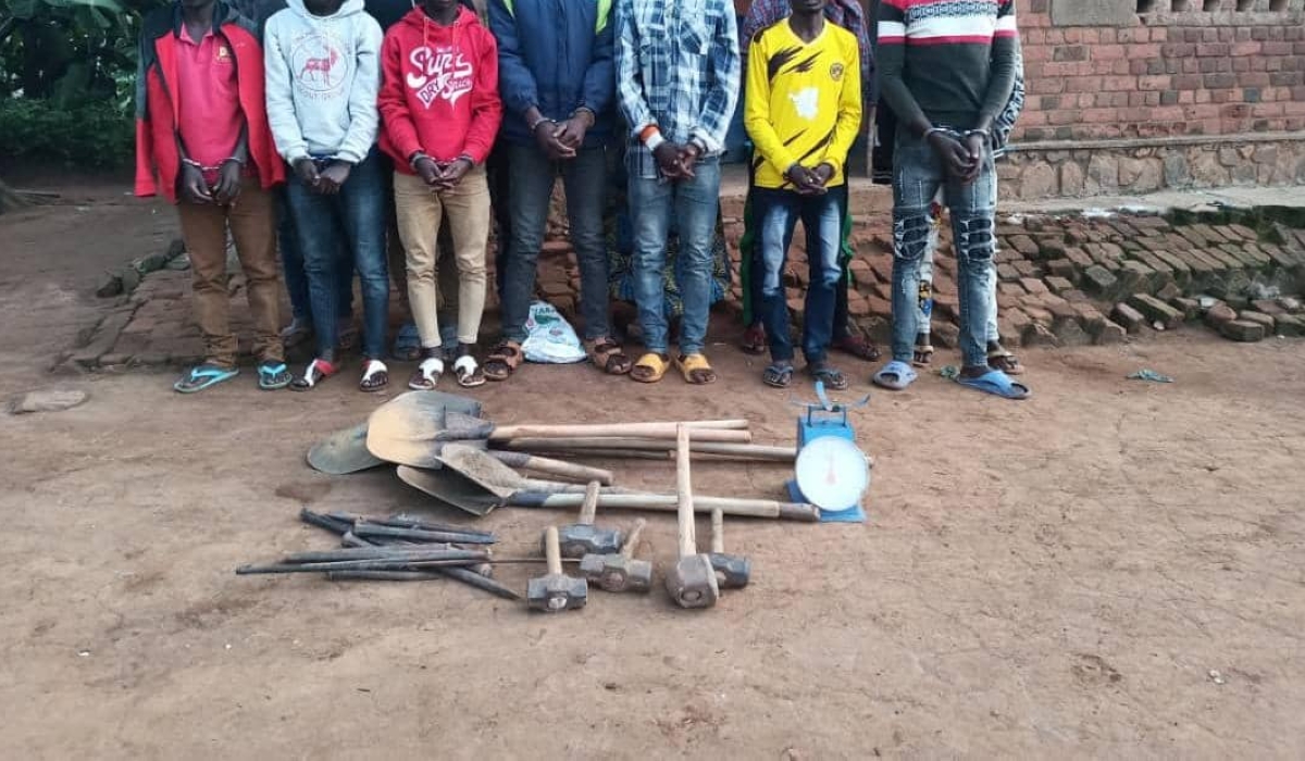 Some of the suspected minerals thieves arrested during the operations against illegal mineral dealers. Courtesy