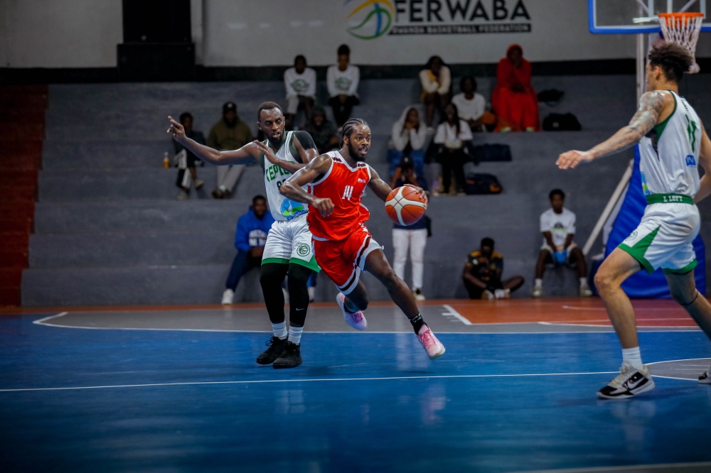 American point guard Antino Alvalezes Jackson scored a game high 25 points to help Rwanda Energy Group (REG) basketball club overcome Kepler. Photos by  Dan Gatsinzi