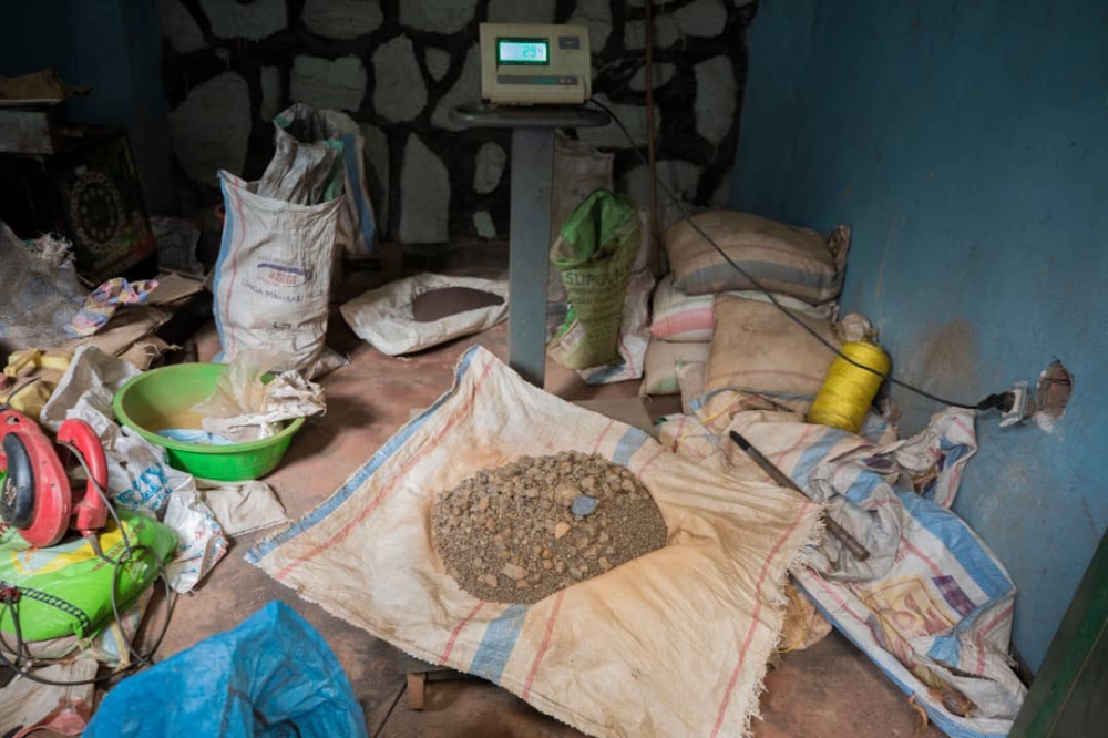 The Police discovered 239kg of cassiterite which were stored in two houses in Kigarama Sector in Kicukiro District on April 2. Courtesy