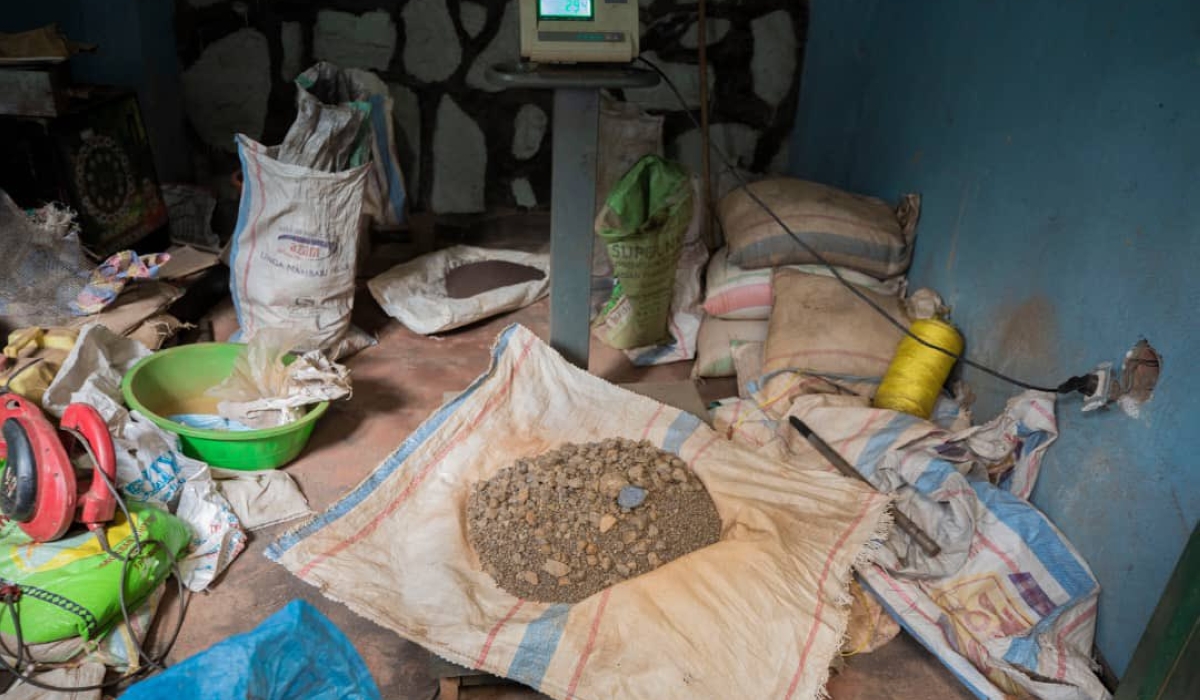 The Police discovered 239kg of cassiterite which were stored in two houses in Kigarama Sector in Kicukiro District on April 2. Courtesy