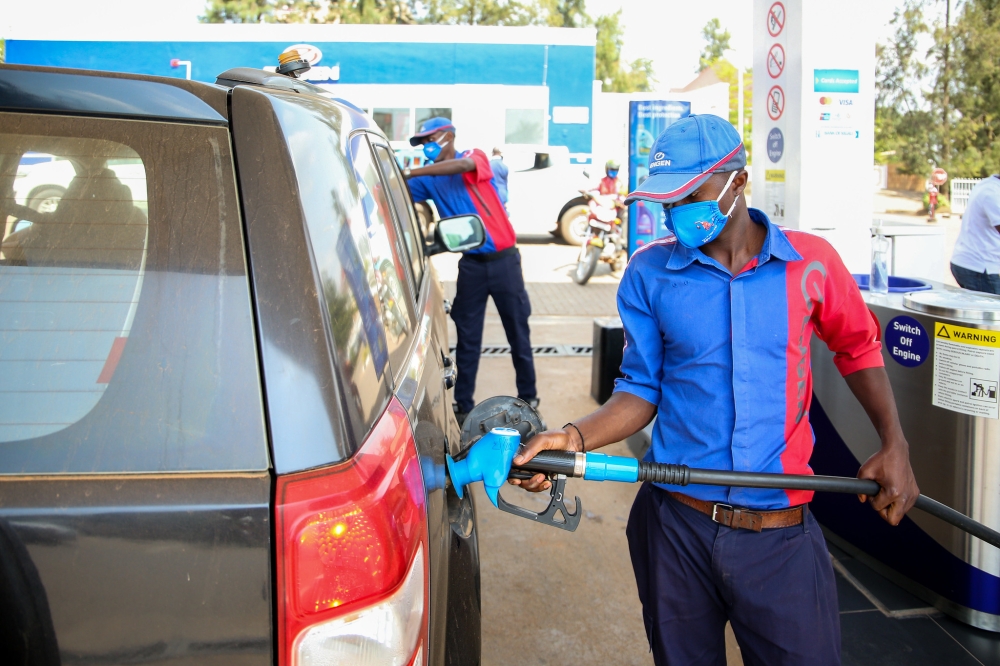 From Friday, April 5, the maximum retail price for gasoline is Rwf1,764 per litre while the maximum retail price for diesel is Rwf1,684 per litre. Photo by Craish Bahizi