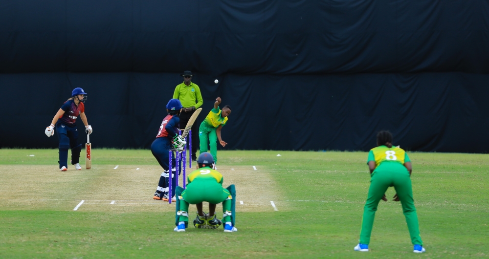 National cricket women&#039;s team players during a friendly game at Gahanga Cricket stadium.Cricket is steadily gaining momentum and recognition. Sam Ngendahimana