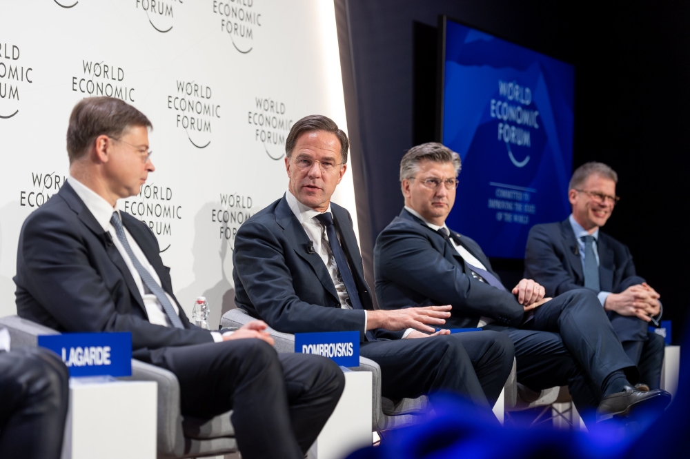 Panelists discuss during the Worl Economic Forum in Davos in 2023. Courtesy 