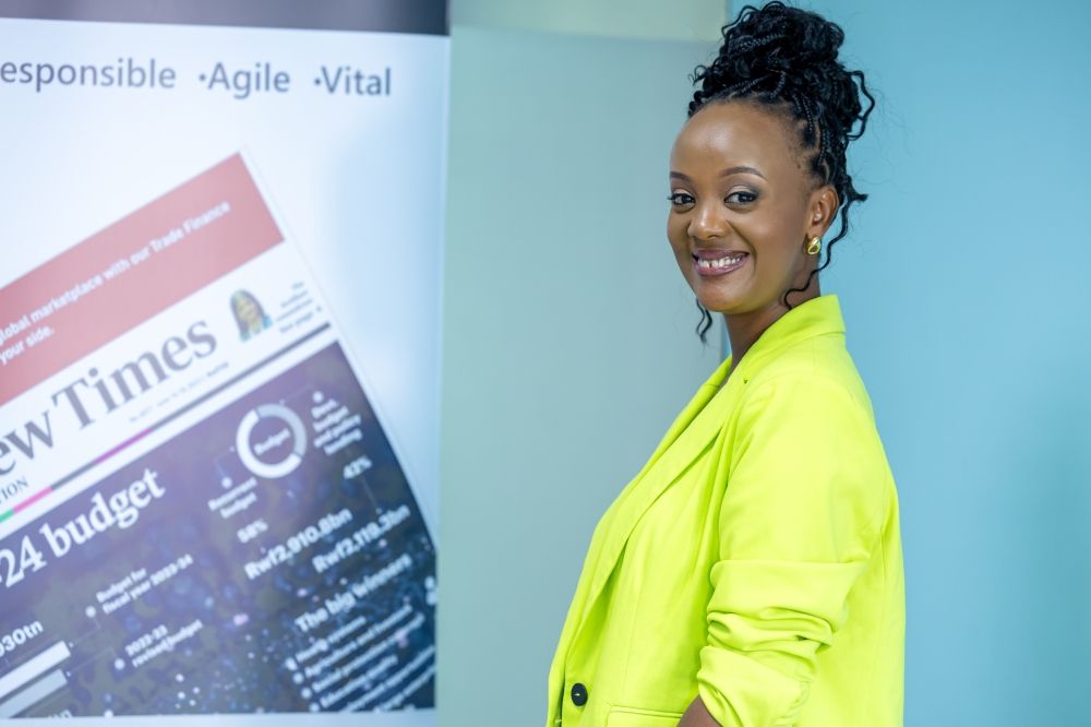 Singer Knowless Butera during an interview with The New Times.