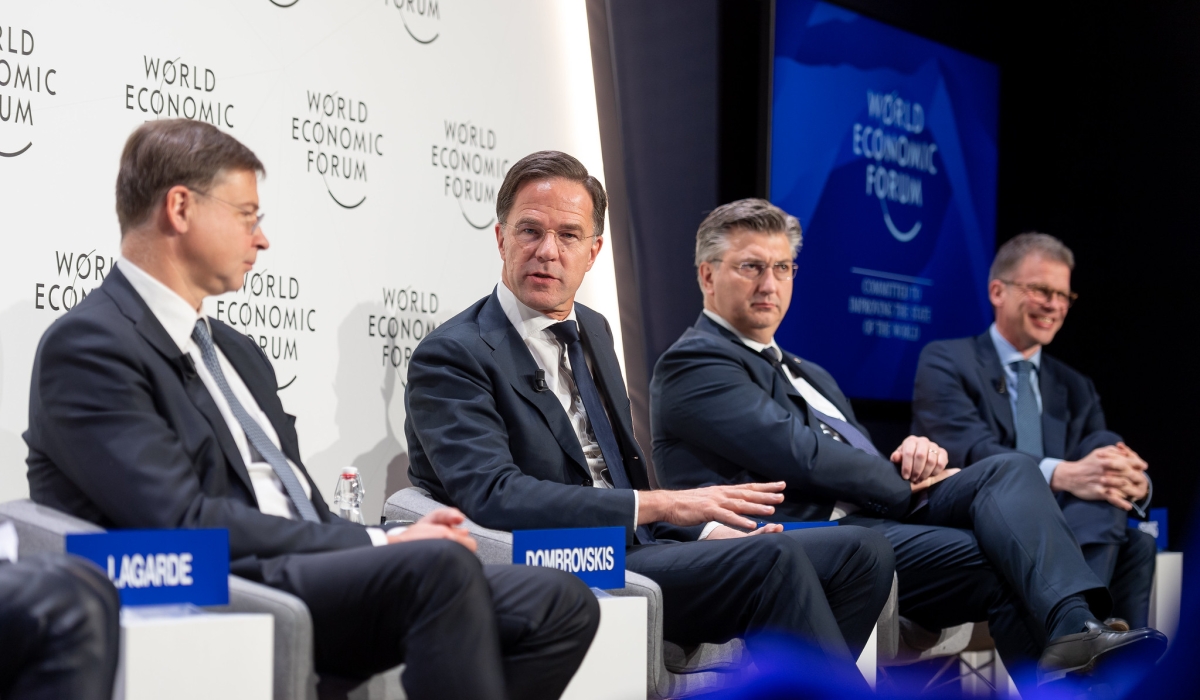 Panelists discuss during the Worl Economic Forum in Davos in 2023. Courtesy 