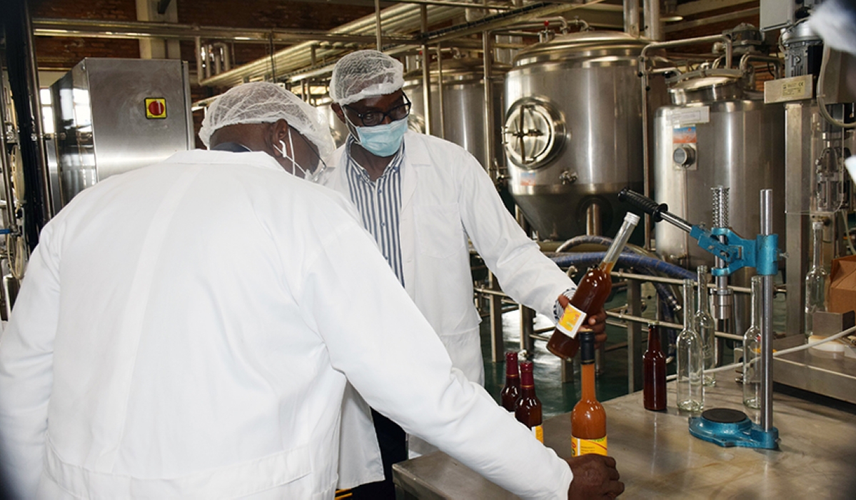 Officials touring Rwamagana Banana Community Processing Centre, RFDA says it needs enough inspectors in agroprocessing factories.