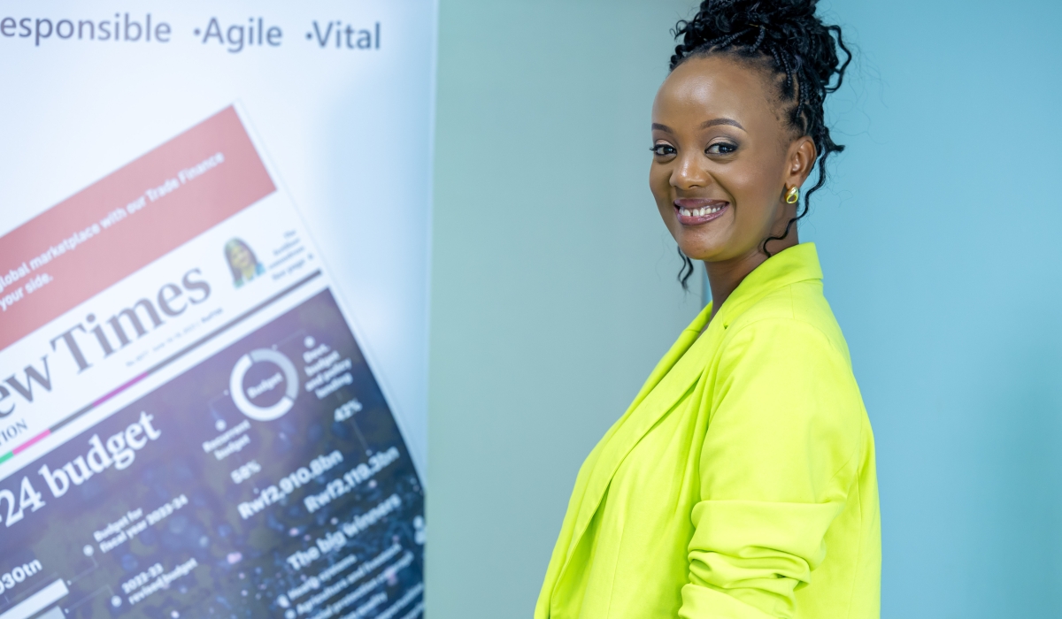 Singer Knowless Butera during an interview with The New Times.