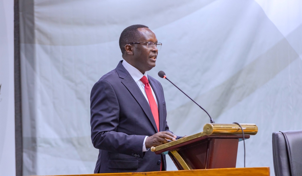Rwanda&#039;s High Commissioner to Kenya, Martin Ngoga, speaks during the Conference on the 30th Commemoration of the Genocide against the Tutsi, held in Nairobi on Thursday, April 4.