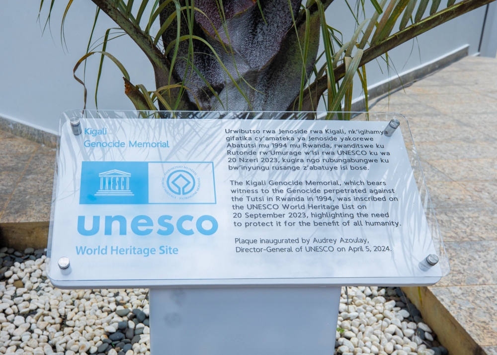 The handover was made by UNESCO Director-General, Audrey Azoulay at Kigali Genocide Memorial in the City of Kigali