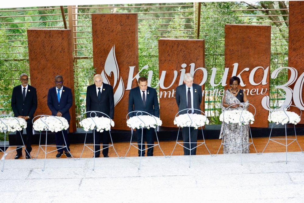 Dignitaries who come to stand in solidarity with Rwandans pay tribute to victims of the Genocide against the Tutsi at Kigali Genocide Memorial on Sunday, April 7,2024. Photos by Olivier Mugwiza