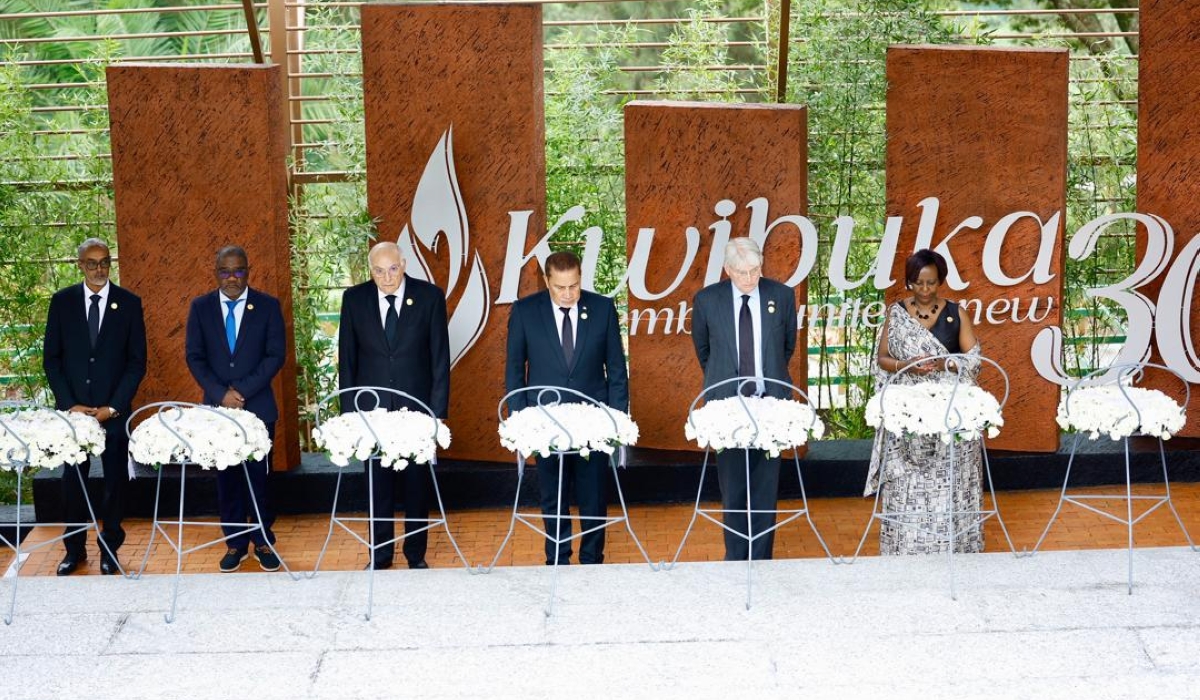 Dignitaries who come to stand in solidarity with Rwandans pay tribute to victims of the Genocide against the Tutsi at Kigali Genocide Memorial on Sunday, April 7,2024. Photos by Olivier Mugwiza